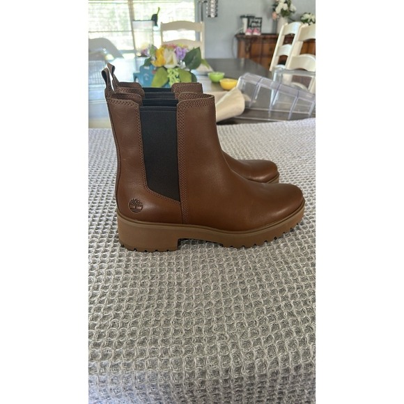 Timberland Women's Carnaby Cool Tan Chelsea Boots Size 9 - Picture 6 of 16